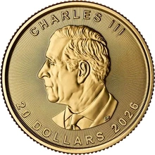 Moeda de Ouro de 1/2 onça do Maple Leaf Canadiano 2026