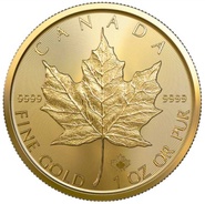 Moeda de ouro Maple Canadiana de 1 onça 2023