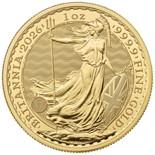 Moeda de Ouro Britânia de Uma Onça de 2026