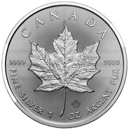 Moeda de Prata Maple Canadiana de 1 onça 2024