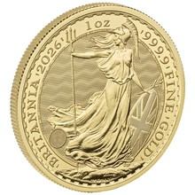 Moeda de Ouro Britânia de Uma Onça de 2026