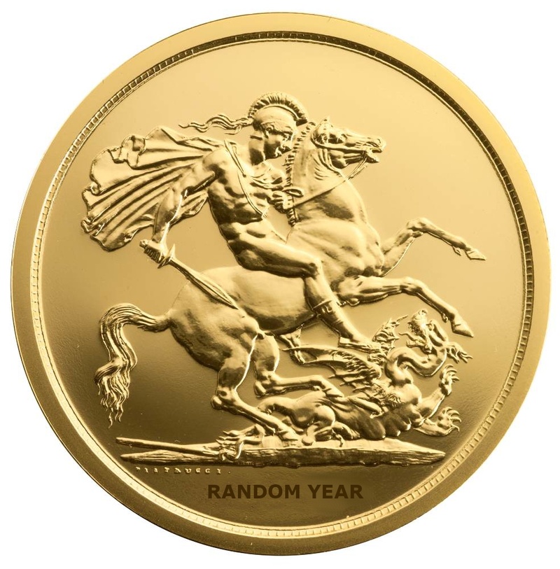 Moeda de Ouro Britânica de £5 (Quíntuplo Soberano)