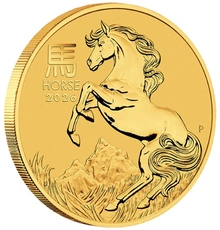Moeda de ouro 2026 1/20 oz Perth Mint Ano do Cavalo