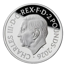 Moeda de prata 2026 Britannia UK 1 onça Proof Coin