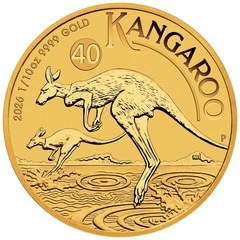 Moeda de Ouro de Décimo de Onça do Canguru Australiano de 2026