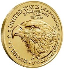 Moeda de ouro American Eagle 1/10 oz 2026