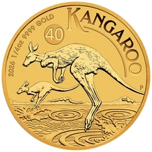 Moeda de Ouro de Quarto de Onça do Canguru Australiano de 2026