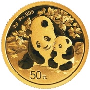 Moeda de ouro do panda chinês 3g 2024