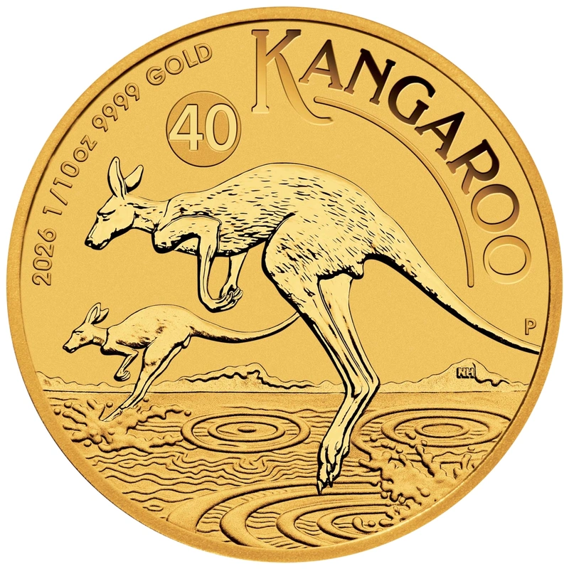 2026 1/10oz Australian Kangaroo Gold Nugget Coin