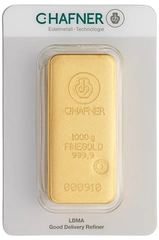Barra de Ouro cunhada de 1kg C.Hafner