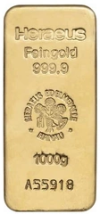 Barra de Ouro de 1 kg Heraeus
