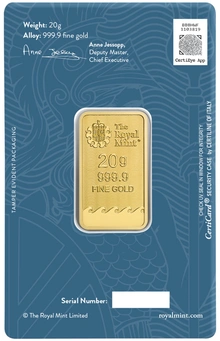 NOVA Barra de Ouro de 20g Britannia