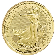 Moeda de Quarto de Onça de Ouro Britânia 2026