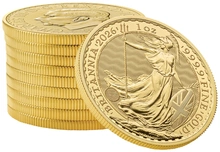 Moeda de Ouro Britânia de Uma Onça de 2026