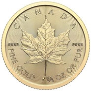 Moeda de Ouro Maple Canadiana de 1/4 onça 2024
