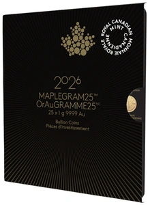 2026 MapleGram 25 x 1 g Moedas de Ouro