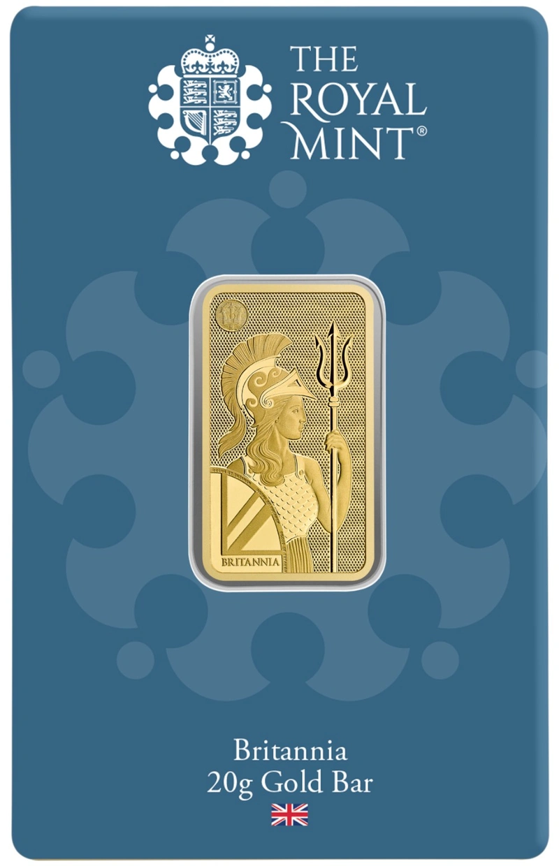 NOVA Barra de Ouro de 20g Britannia