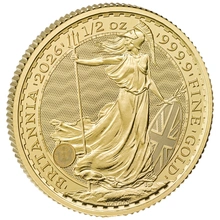 Moeda de Meia Onça de Ouro Britânia 2026