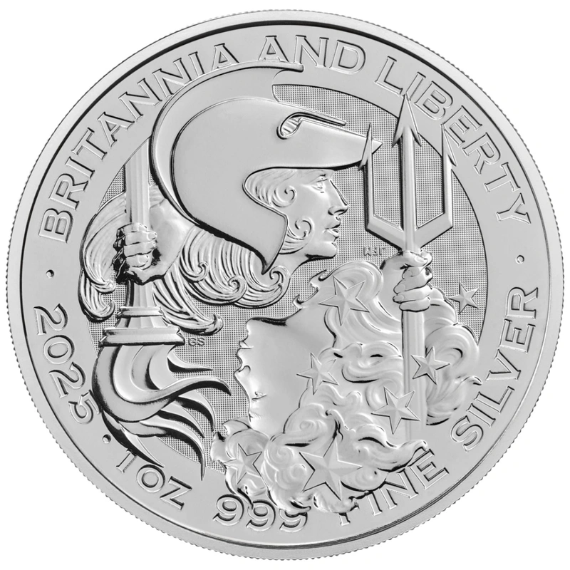 Moeda de Prata de 1 oz Britânia e Liberdade 2025