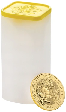 2026 Queen's Lion - Bestas Tudor� Moeda de ouro de 1 onça
