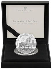 Moeda de prata Proof de 1 oz do Ano do Cavalo da Royal Mint de 2026