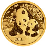 Moeda de ouro do panda chinês 15g 2024