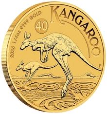 Moeda de Ouro de Quarto de Onça do Canguru Australiano de 2026