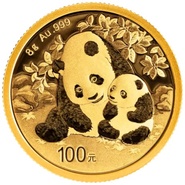 Moeda de ouro do panda chinês 8g 2024