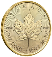 Moeda de Ouro de 1/4 onça do Maple Leaf Canadiano 2026