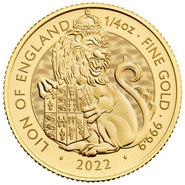 Moeda de Ouro de Quarto de onça Leão de Inglaterra 2022 - Bestas Tudor