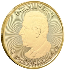 Moeda de Ouro de 1/4 onça do Maple Leaf Canadiano 2026