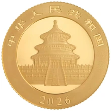 Moeda de Ouro do Panda Chinês 3g 2026