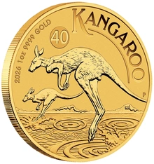 Moeda de Ouro de Décimo de Onça do Canguru Australiano de 2026