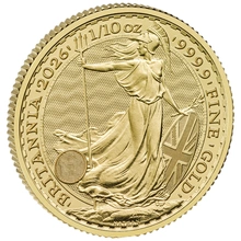 Moeda de Ouro Britânia um Décimo de Onça 2026