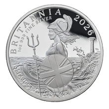 Moeda de prata 2026 Britannia UK 1 onça Proof Coin