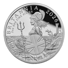 Moeda de prata 2026 Britannia UK 2 onças Proof Coin