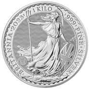 Moeda de prata Britânia de 1 kg da Rainha Isabel II de 2023