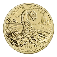 Moeda de ouro de 2026 de 1 onça das Criaturas Lendárias Lochness Coin