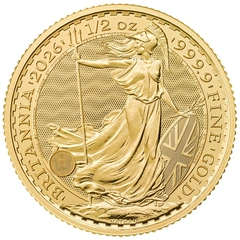 Moeda de Meia Onça de Ouro Britânia 2026