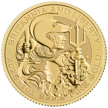 Moeda de Ouro de 1 onça da Britânia e Liberdade de 2025