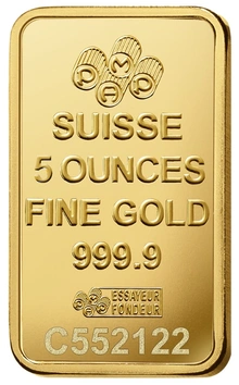 Barra de Ouro de 5oz PAMP