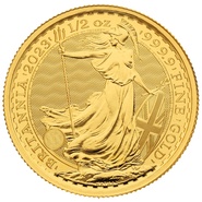 Moeda de Meia Onça de Ouro Britânia 2023 (Isabel II)