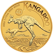 Moeda de Ouro de Décimo de Onça do Canguru Australiano de 2026
