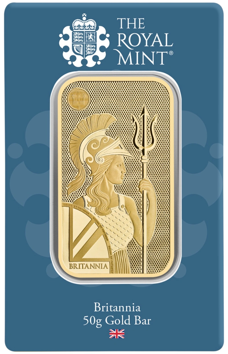 NOVA Barra de Ouro de 50g Britannia