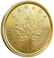 Moeda de Ouro de 1/10 onça do Maple Leaf Canadiano 2026