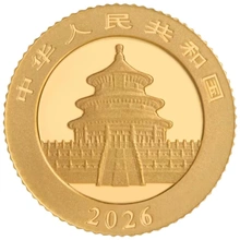Moeda de Ouro do Panda Chinês 1g 2026