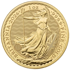 Moeda de Ouro Britânia de Uma Onça de 2026