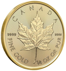 Moeda de Ouro de 1/4 onça do Maple Leaf Canadiano 2026