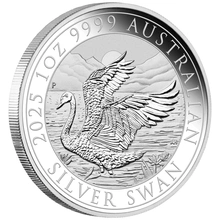 Moeda de Prata de 1 Onça do Cisne Australiano de 2025
