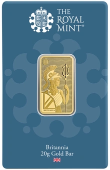 NOVA Barra de Ouro de 20g Britannia